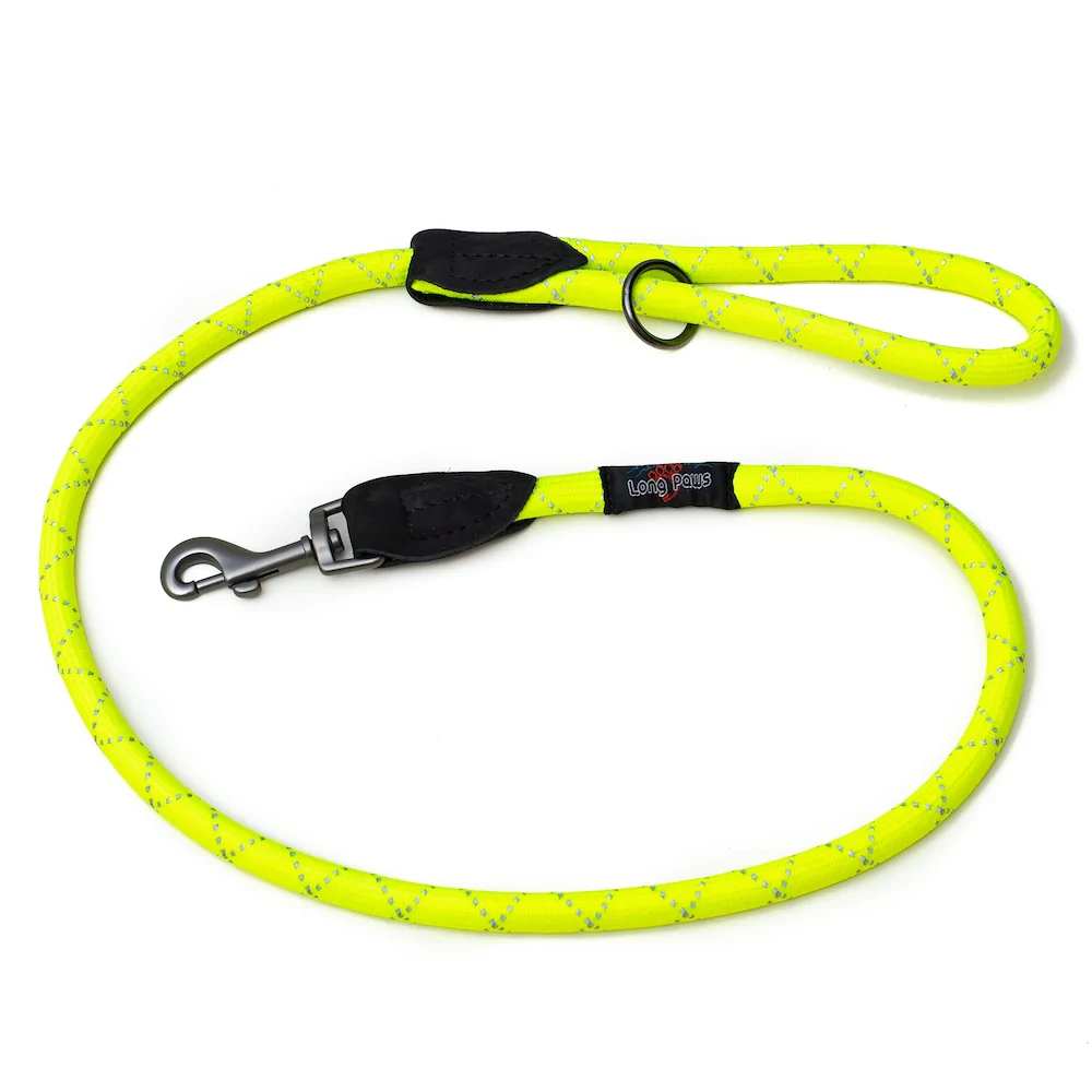 LOMG PAWS Urban Trek, Lesa Pentru Caini, Tip Cordelina, Galben Neon, 1.20m