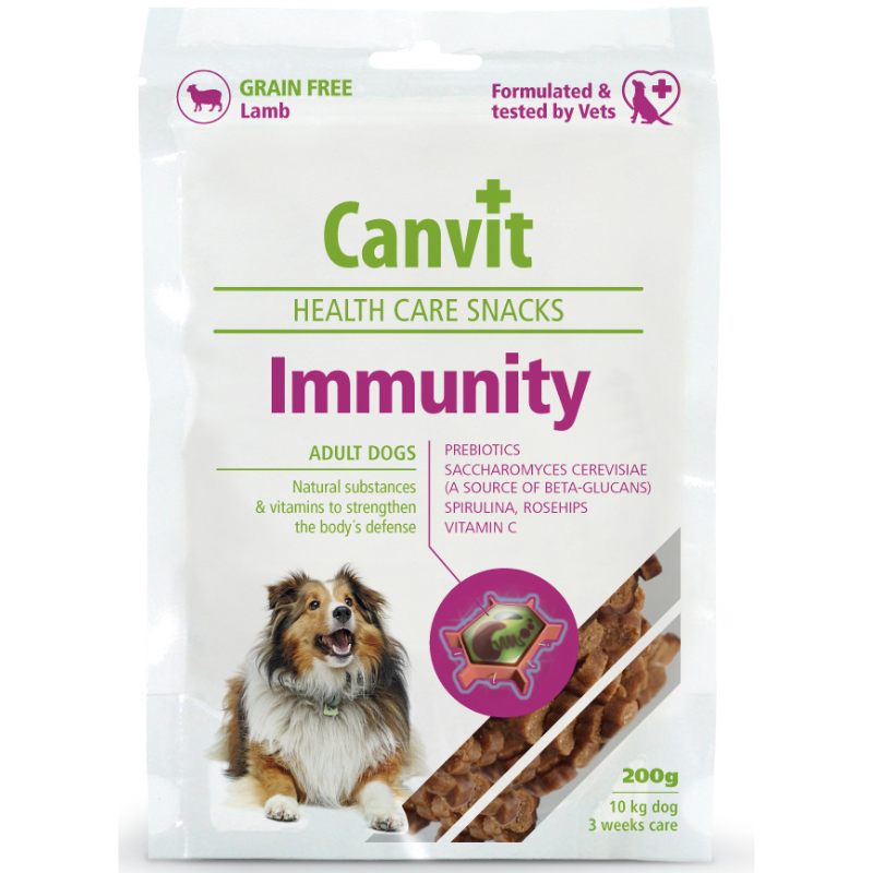 CANVIT Health Care Snack Immunity for Dogs 200 g – Recompensă Funcțională pentru Câini, Imunitate Puternică