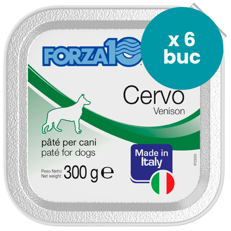 FORZA10 Solo Diet cu Caprioara, Multipack 6x300g - Hrana Umeda Monoproteica pentru Caini cu Alergii si Intolerante | Dieta de Excludere