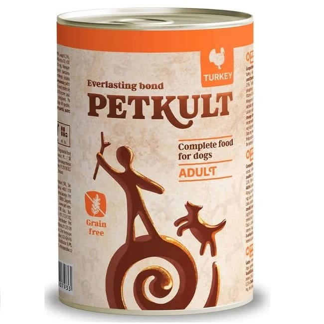 PETKULT Grain Free Adult  cu Curcan 400 g | Hrană Umedă pentru Câini Adulți, fără Cereale