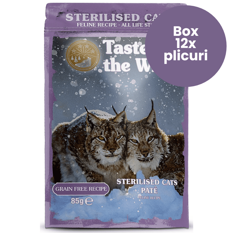 TASTE of the WILD Cat Pouch Sterilised Box 12x85 g | Hrana Umeda Fara Cereale pentru Pisici Sterilizate | Pate cu Pui si Ficat pentru Toate Etapele Vietii