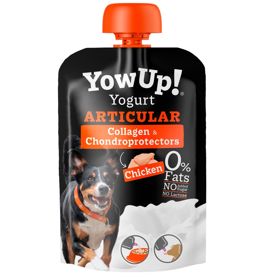YOWUP! Yogurt Articular cu Pui pentru Caini, 115 g – Iaurt cu Condroitina, Colagen si Turmeric, pentru Mobilitate si Articulatii Sanatoase
