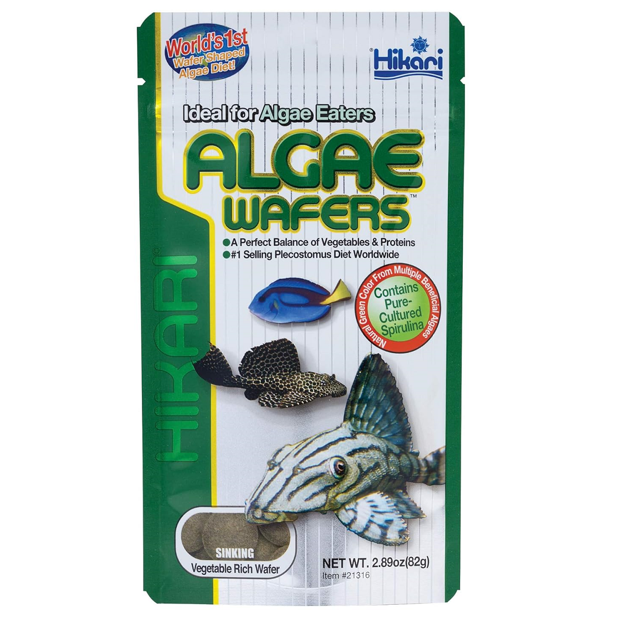 HIKARI Algae Wafers, Hrana Pentru Pesti Pleco si Alte Specii Ierbivore Care se Hranesc pe Fundul Apei, 82g